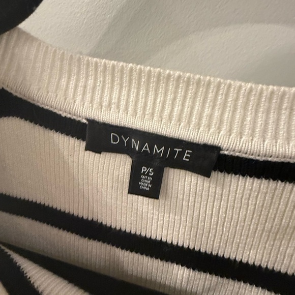 Dynamite Black and White Striped Crop Top - Picture 2 of 2